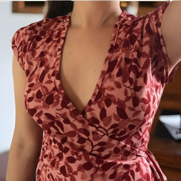 Vtg Y2K Wrap Dress - Picture 4 of 8